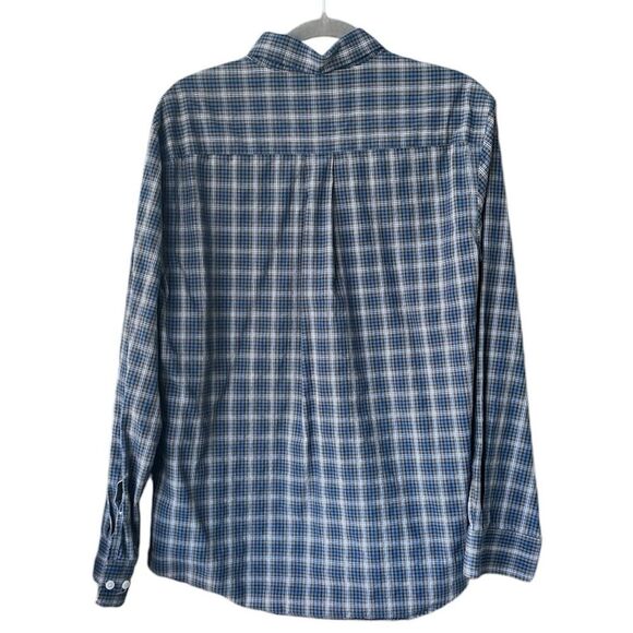 Croft & Barrow Plaid Button Down Shirt Blue White Tan Size M - Picture 2 of 5